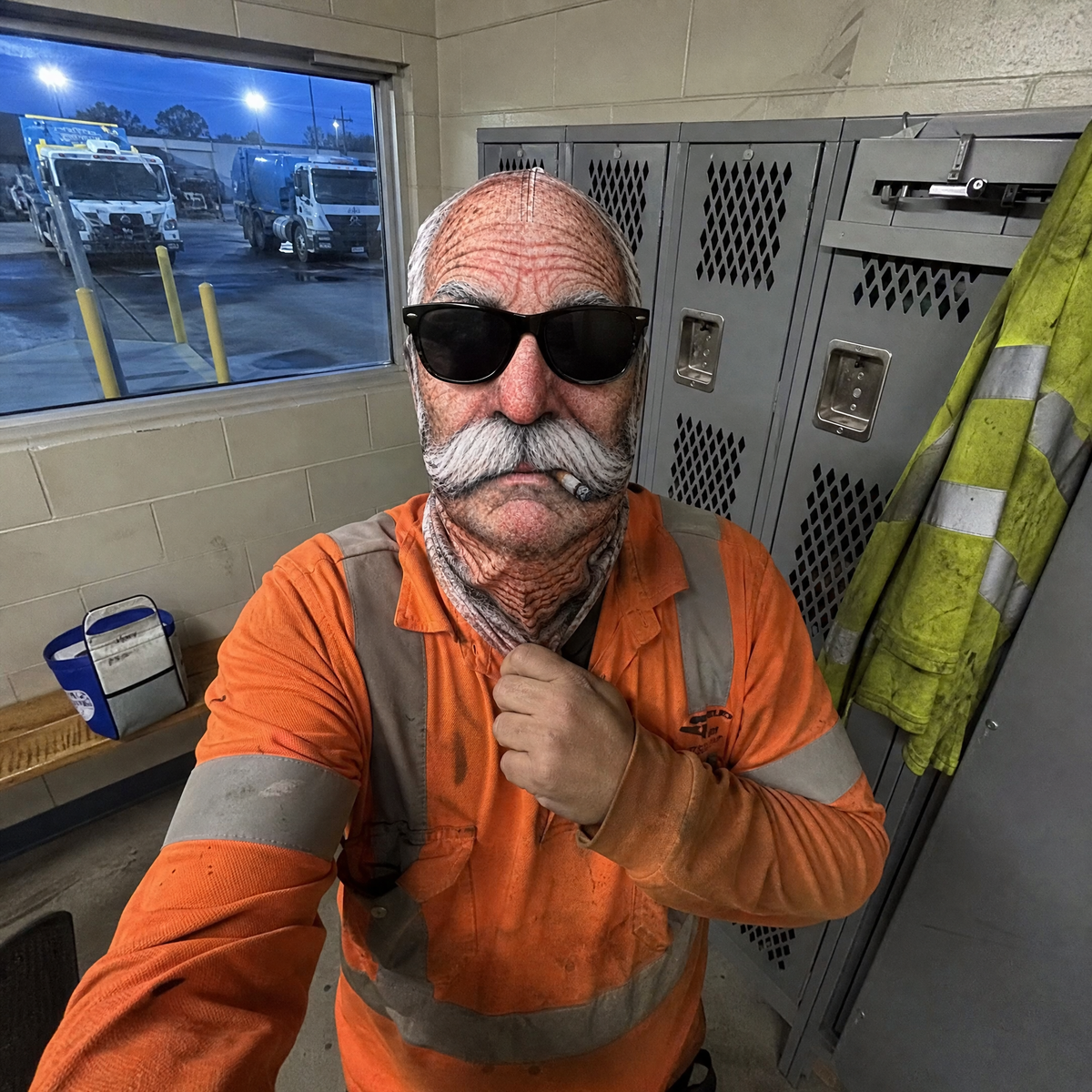 Customer in the truck cab