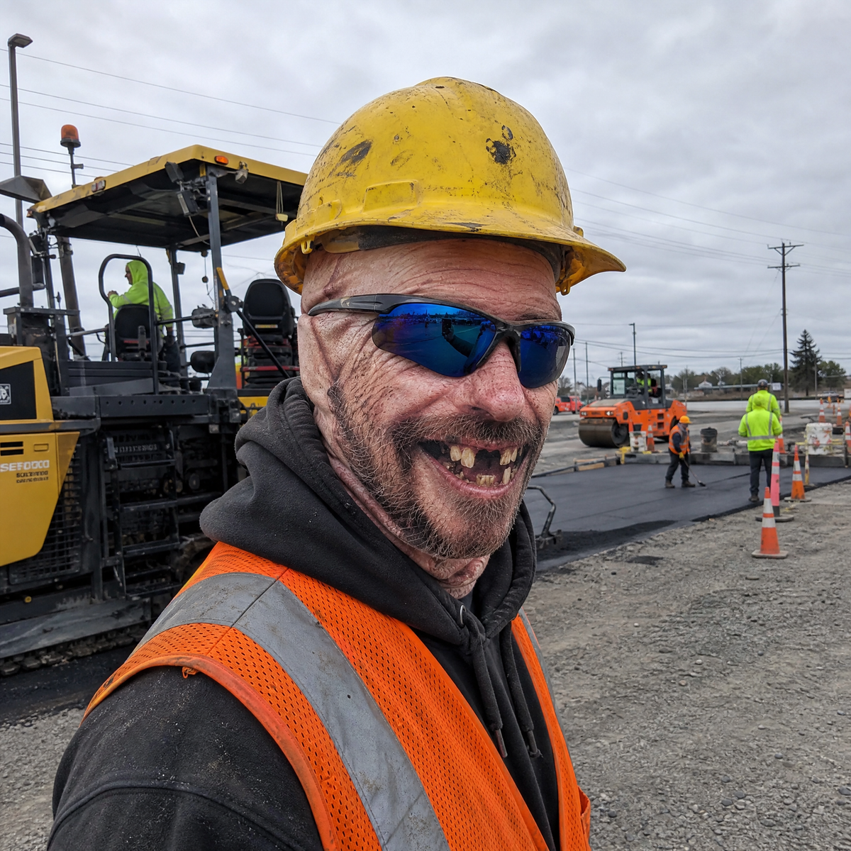 Work mask under a hard hat