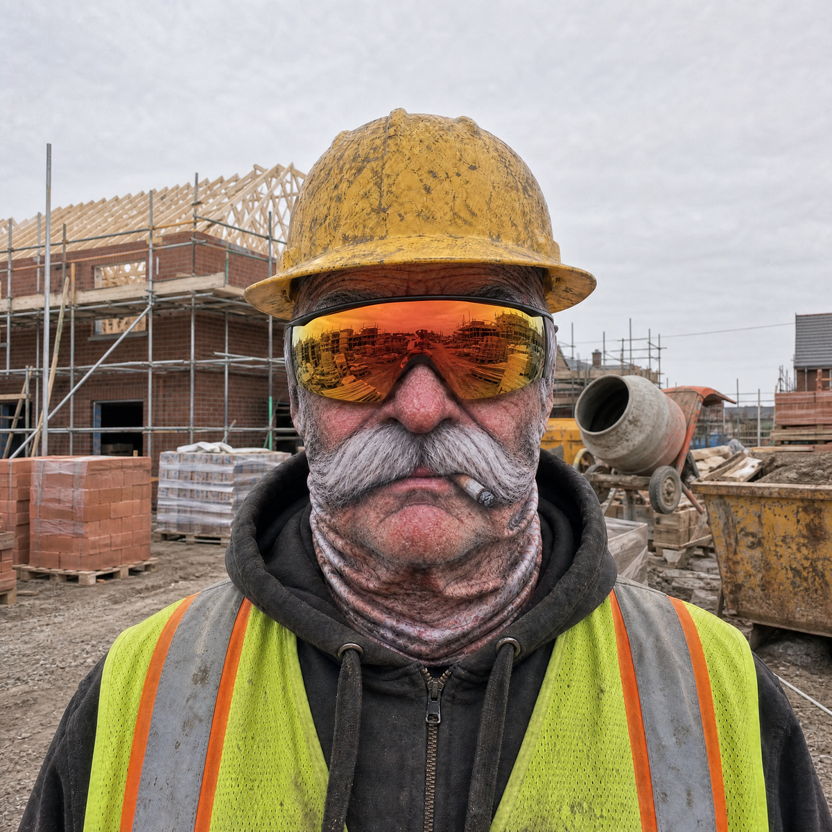 Moustache Mario work mask