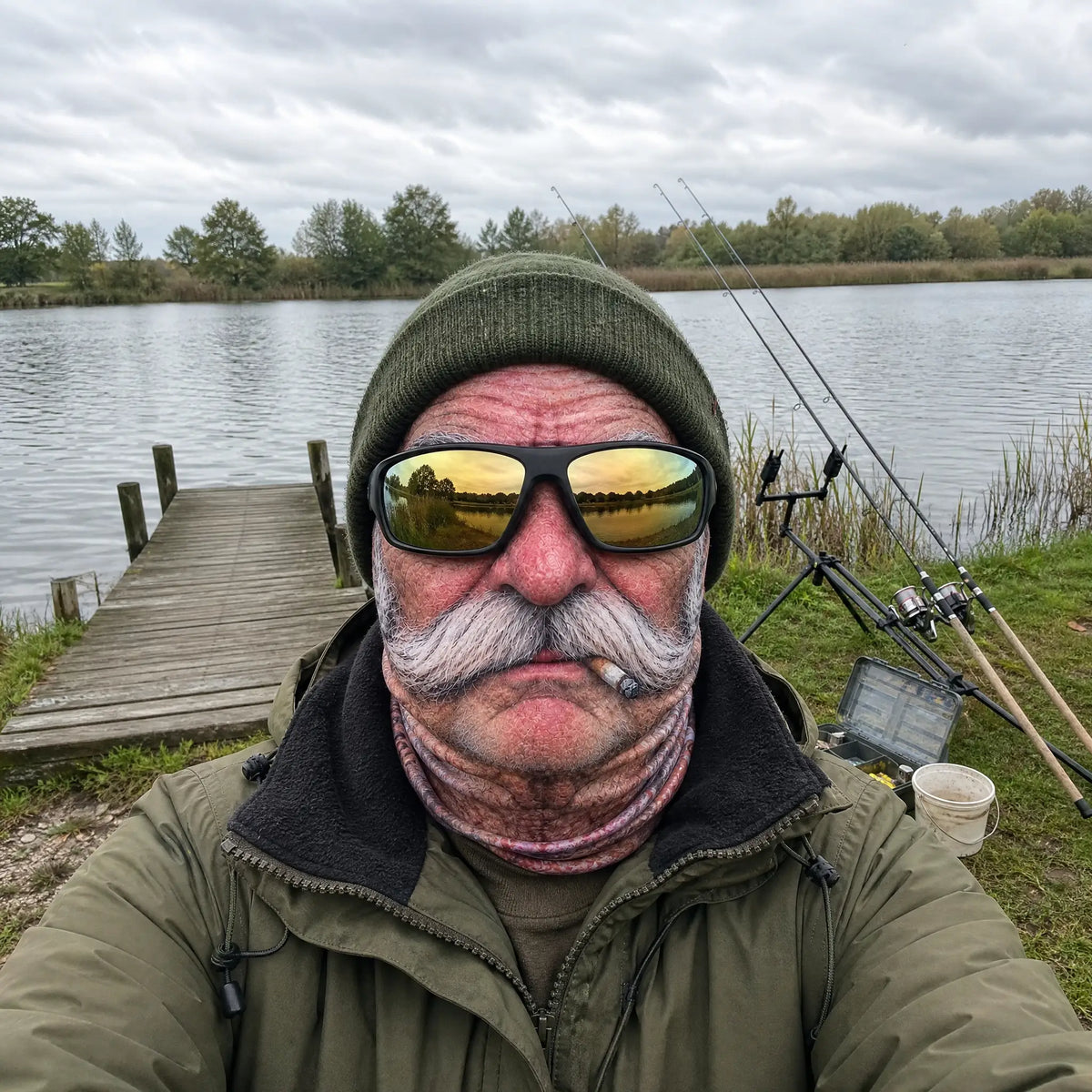 Frosty Face Fishing Mask