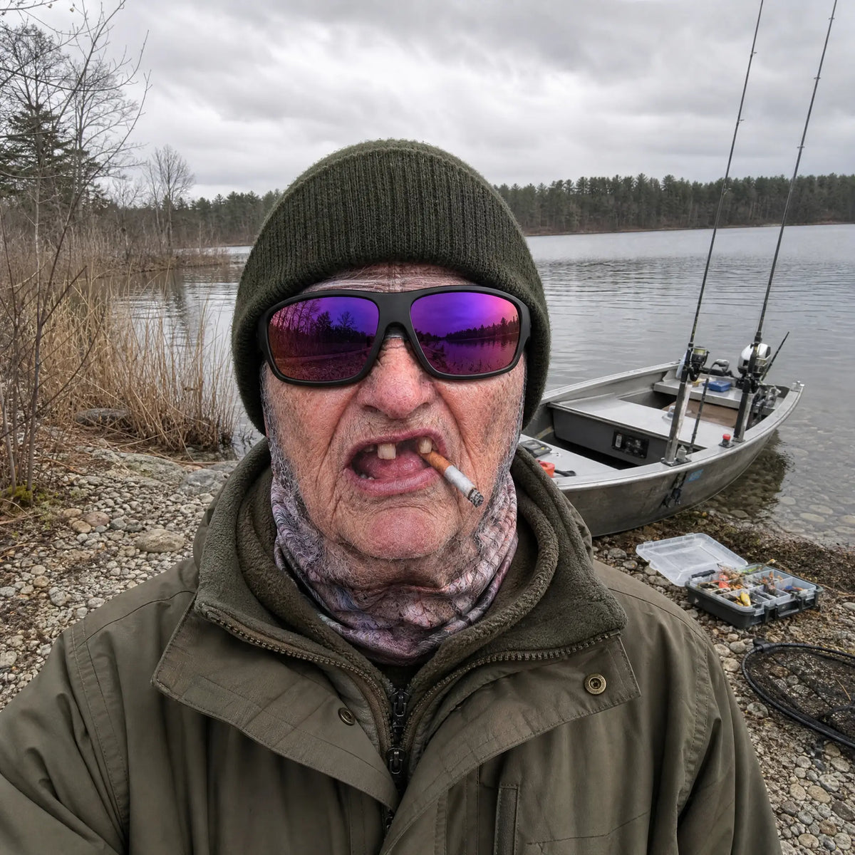 Frosty Face Fishing Mask