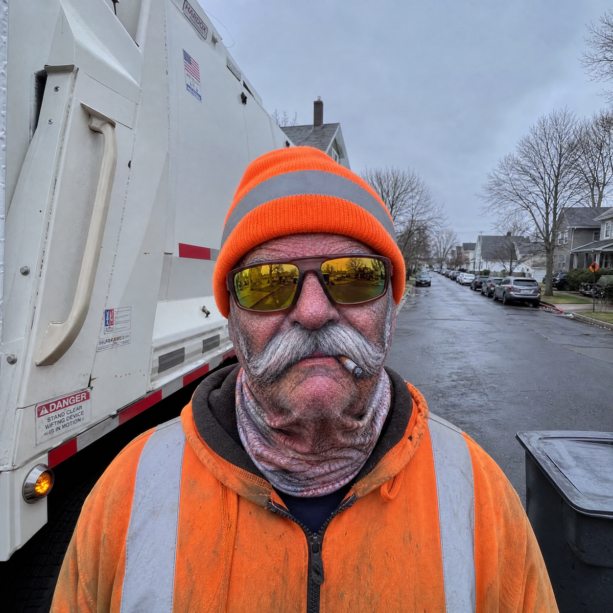 Moustache Mario garbage mask