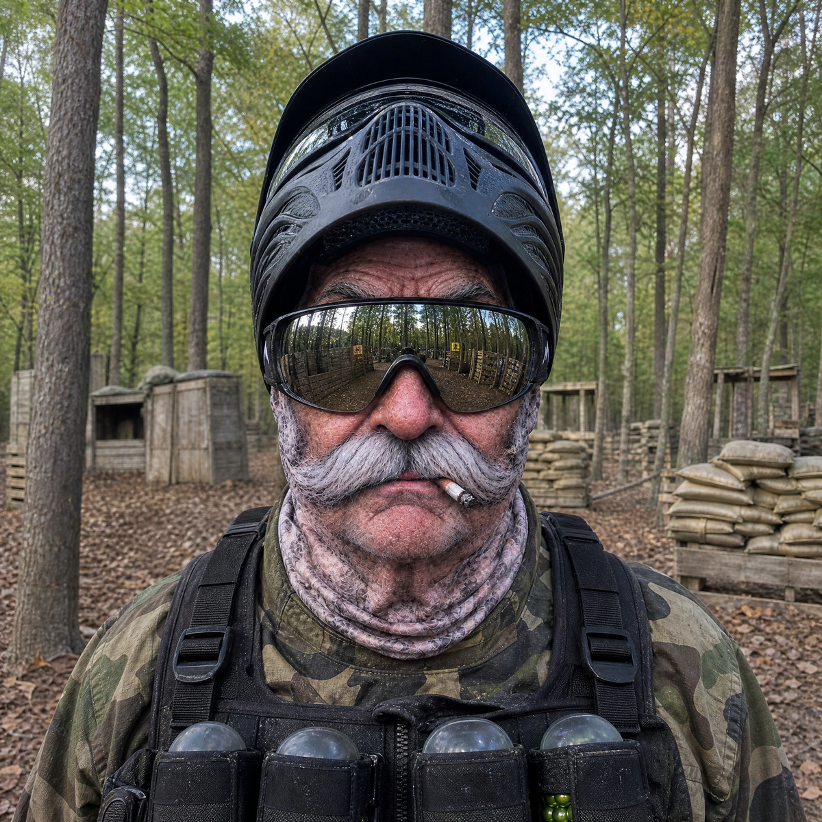 Frosty Face Paintball Mask - Moustache Mario